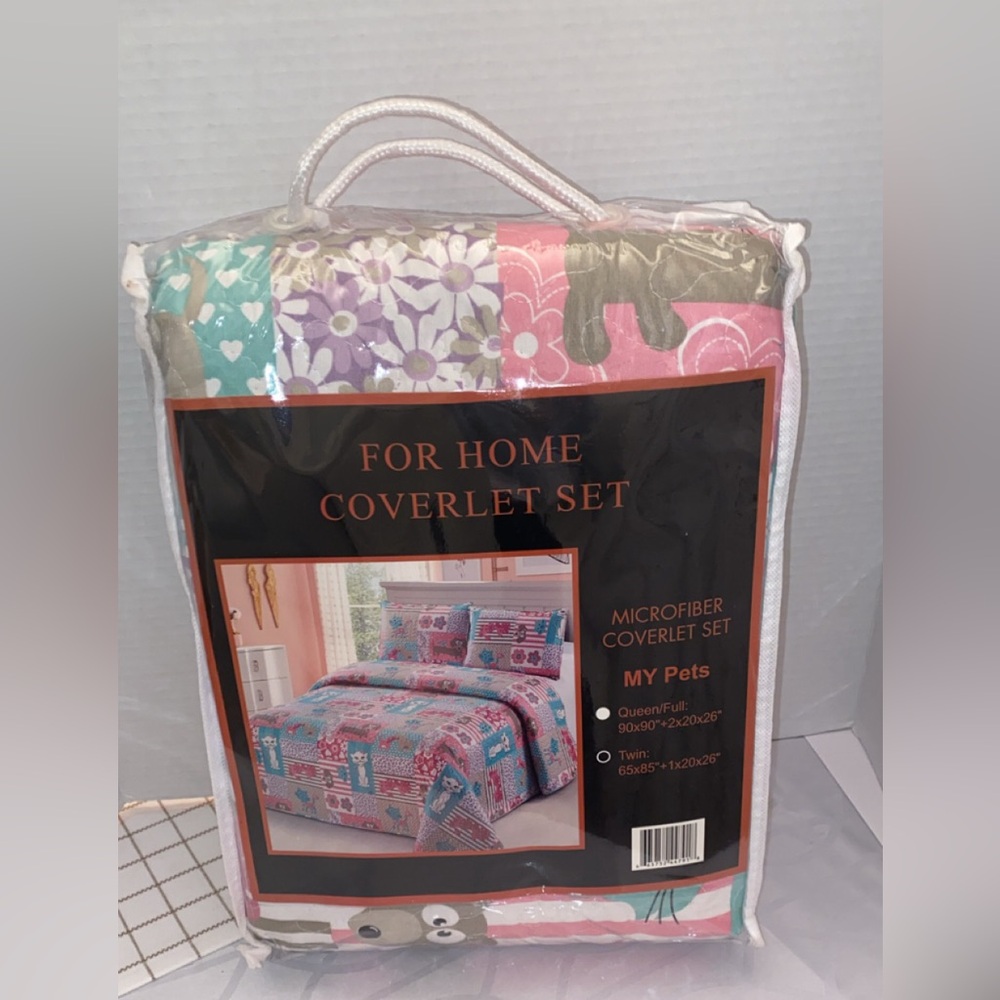 At Home Coverlet‎ Quilt Bed Set My PETS Queen Size NEW